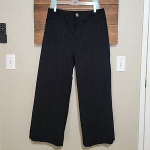 Anthropologie Maeve The Colette Black Wide Leg High Rise Trousers Pants Size 31